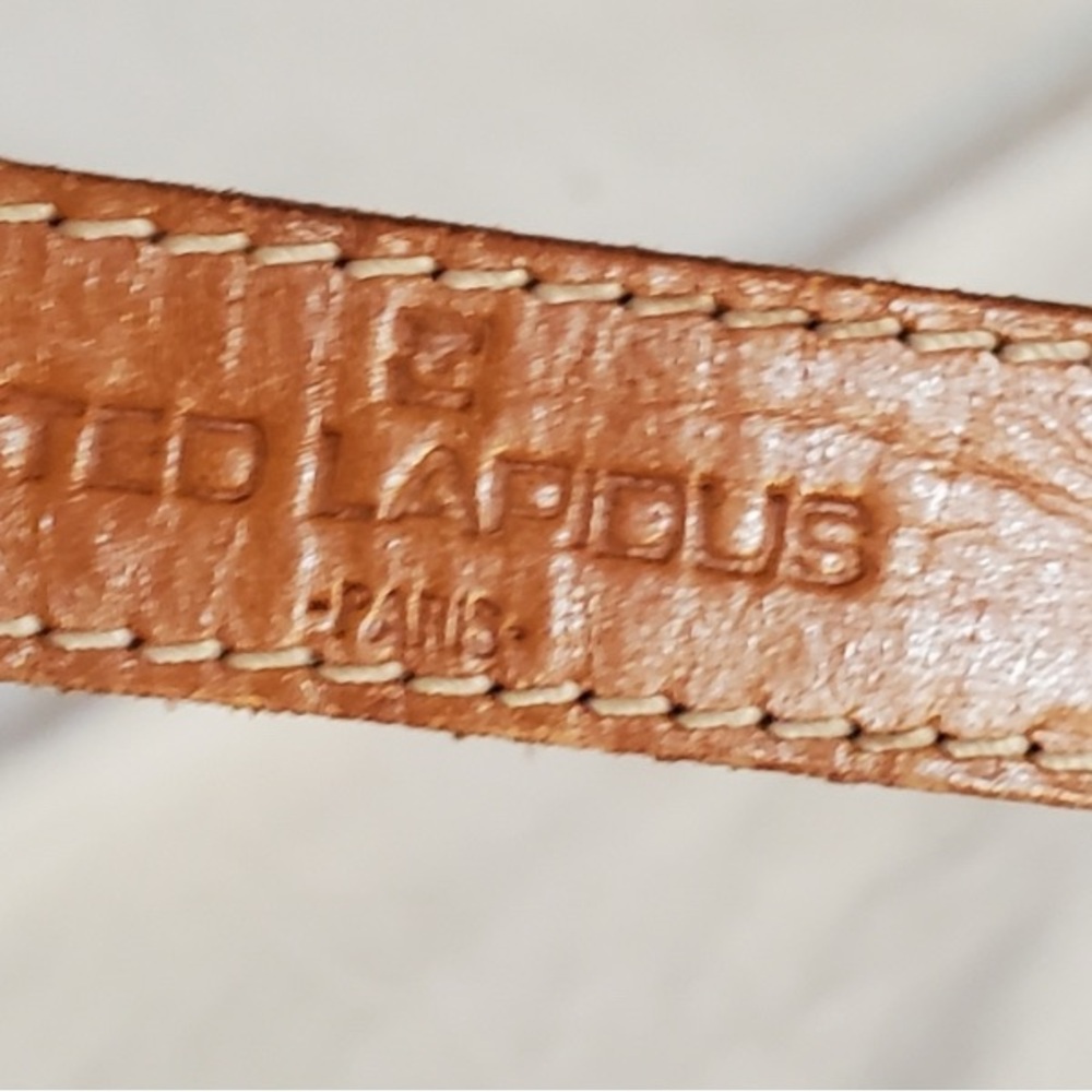 Vintage 1980s Ted Lapidus Crossbody (Medium). Vintage. Black & Tan PVC & Leather - Picture 8 of 9